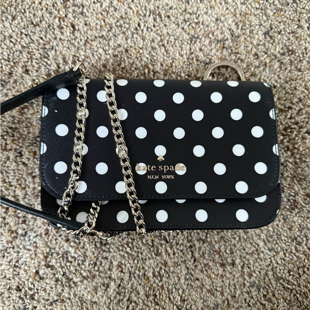 Kate Spade Black and White Dot Crossbody Bag